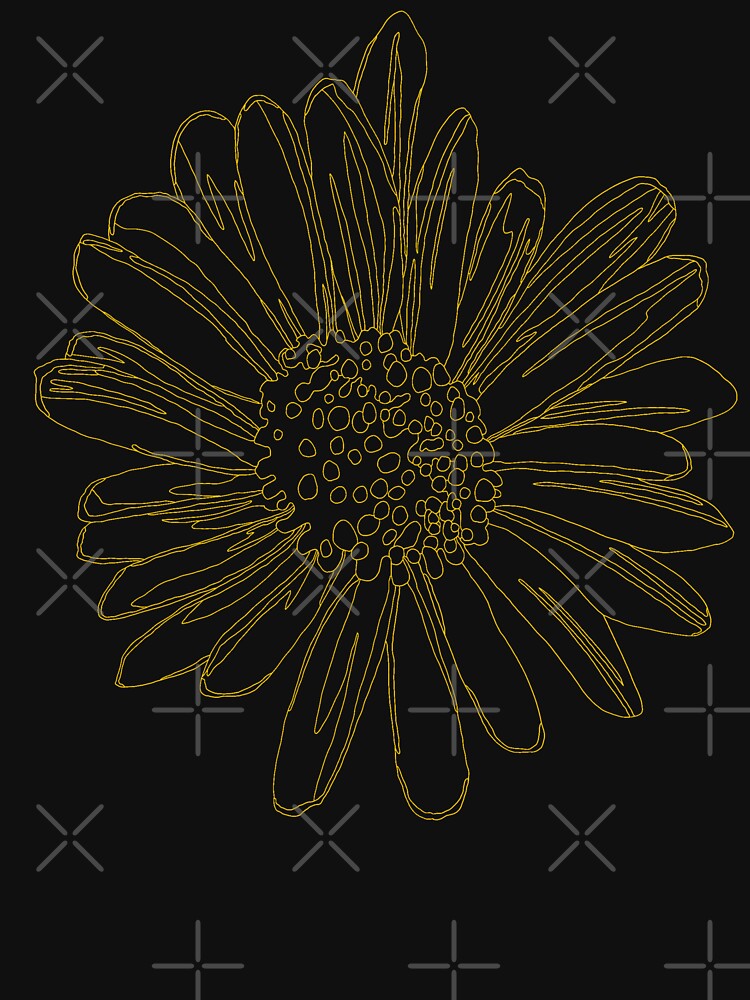 Yellow Daisy flower line art by Fransyn