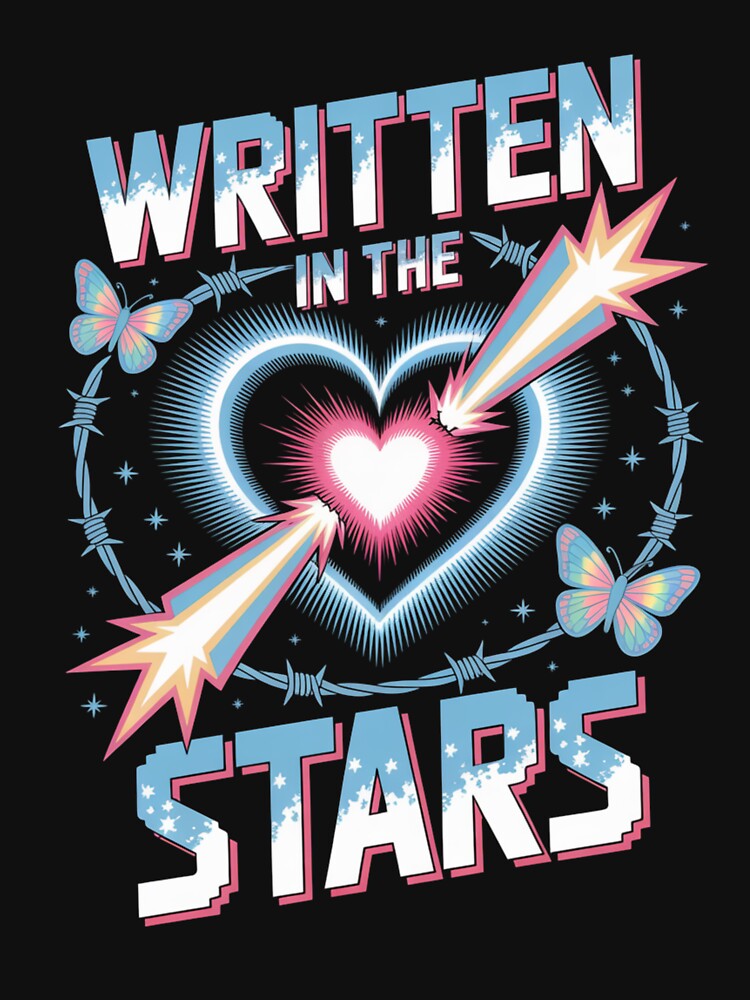 Written In The Stars Barbed Wire Heart Lightning Butterfly Valentine's Day by DarylWelsh2024