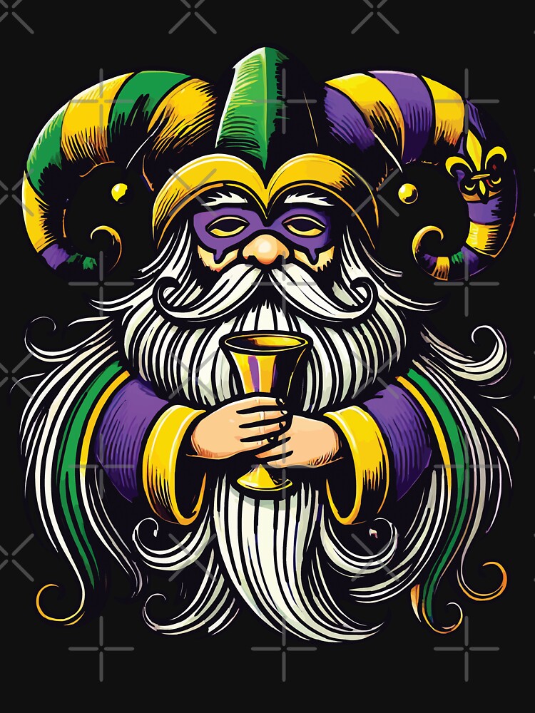 Mardi Gras Gnome with Jester Hat Cheers by LuminOrb