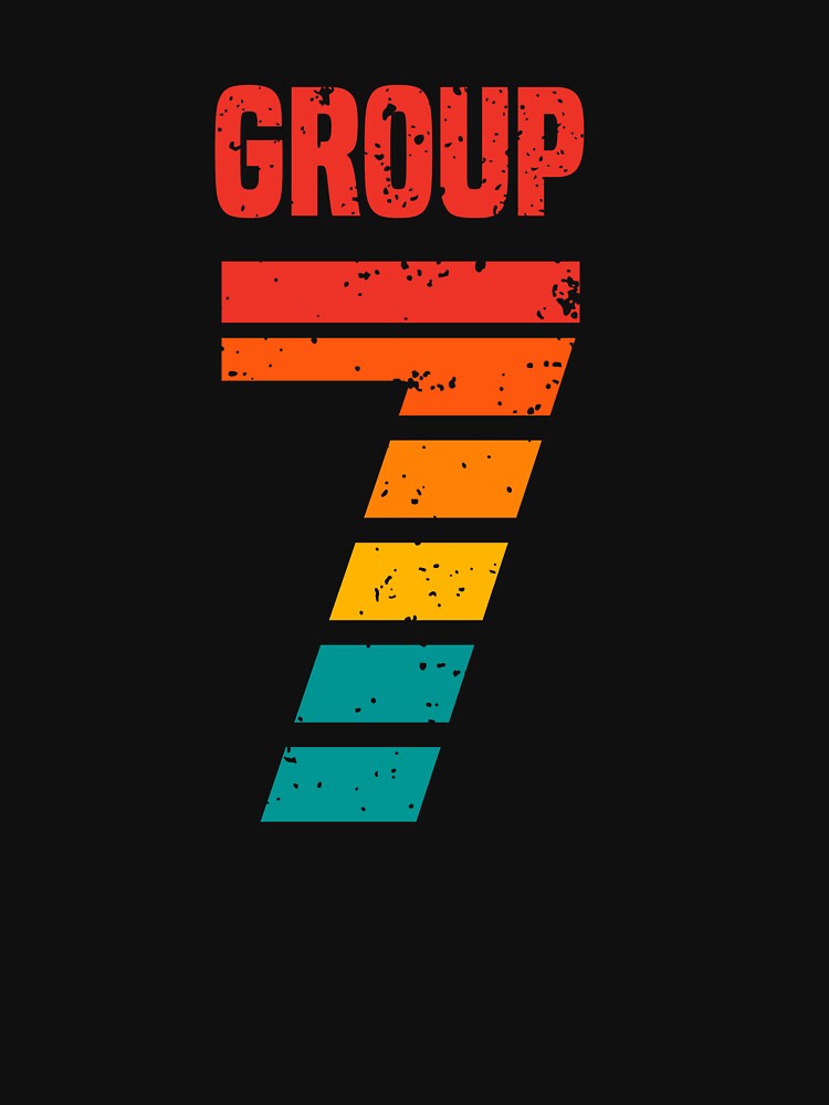 Group 7 Squad Team Vintage Retro Aesthetic Design by Printvibz1