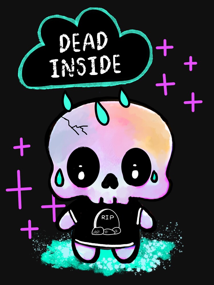 Kawaii Pastel Goth DEAD INSIDE Skull by Art-Speaks