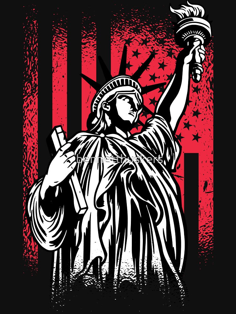 American Flag - Statue of Liberty by bennetthuskers