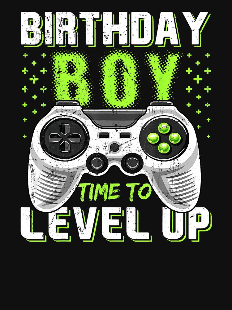 Birthday Boy Level Up Retro Gaming Party With Game Controller by FGTV2021