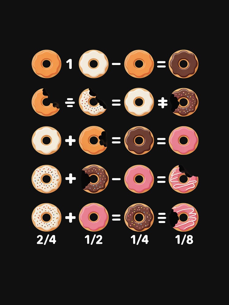 Donut Fraction Math Teachers Back To School Educational by DigitaldeligArt