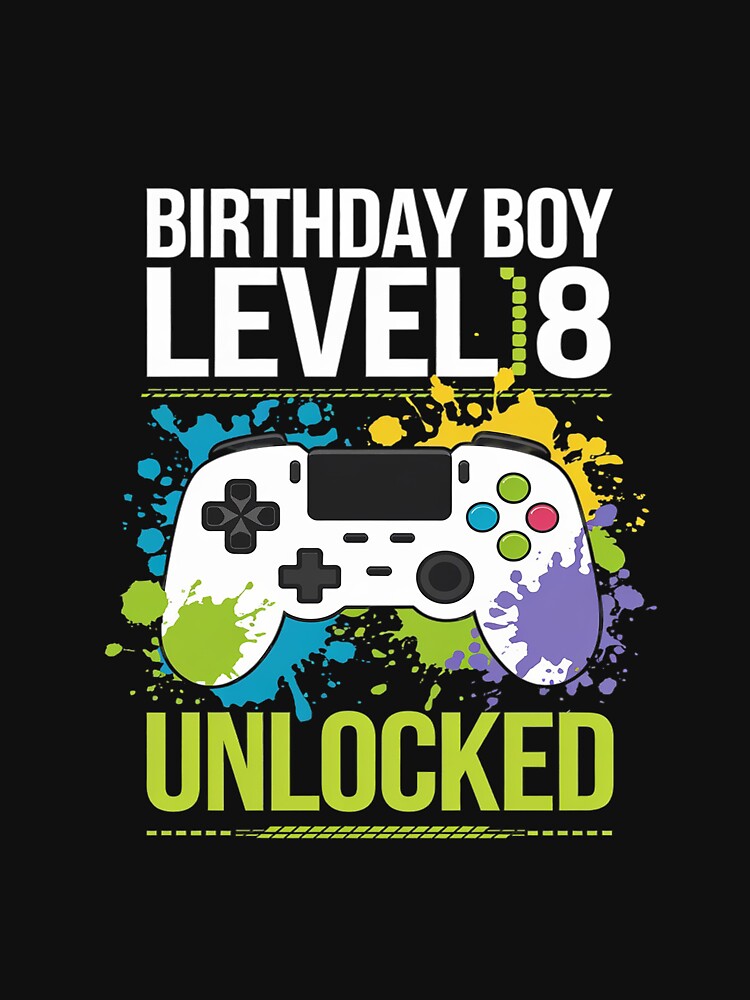 Level 8 Unlocked Video Game 8th Birthday Gamer Boys by MythWoot