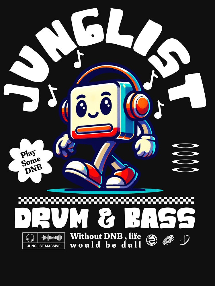 JUNGLIST  - DNB Headphone Mascot (White) by Discothreadz