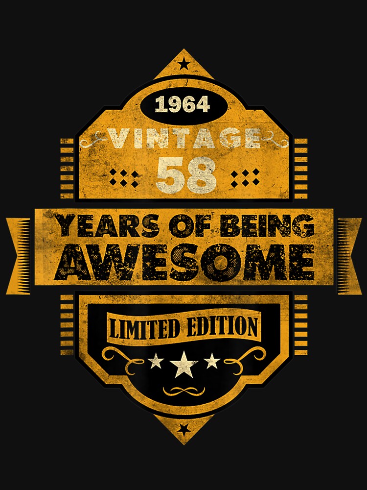 58 Year Old Vintage 1964 Limited Edition Happy 58th Birthday by vergielx