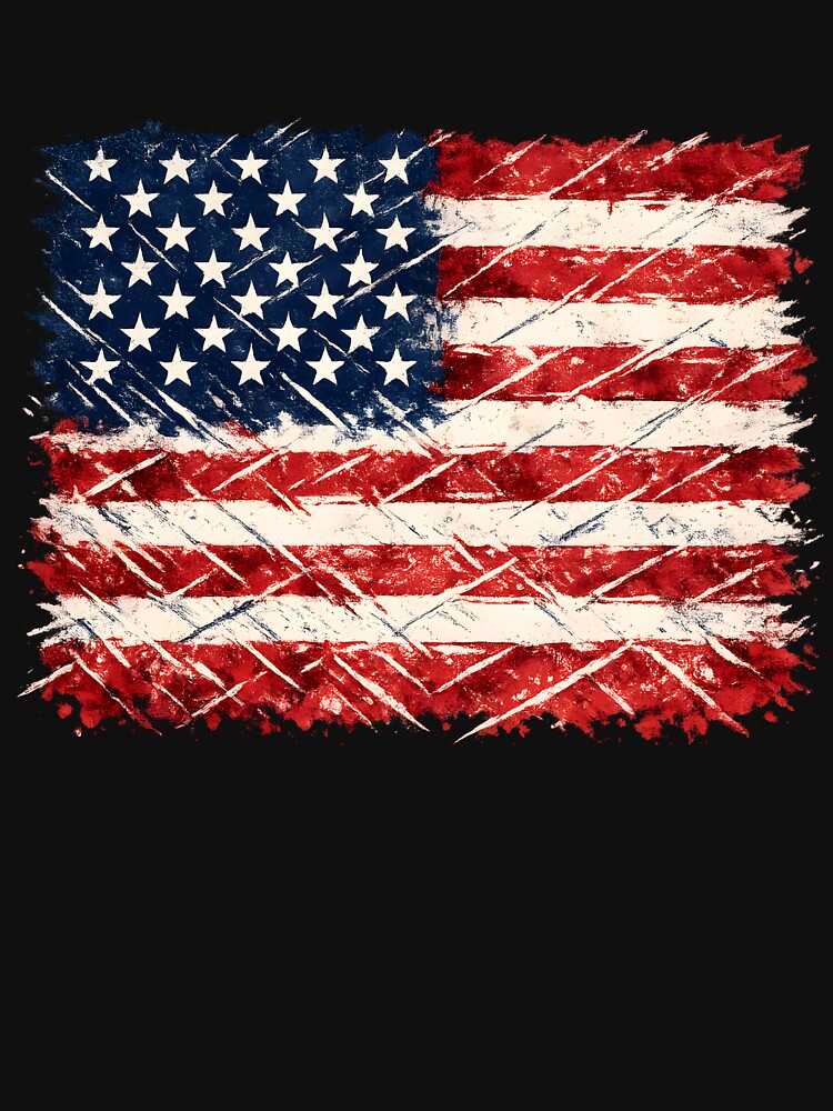 Distressed American Flag Vintage Patriotic USA by Byte-shirt