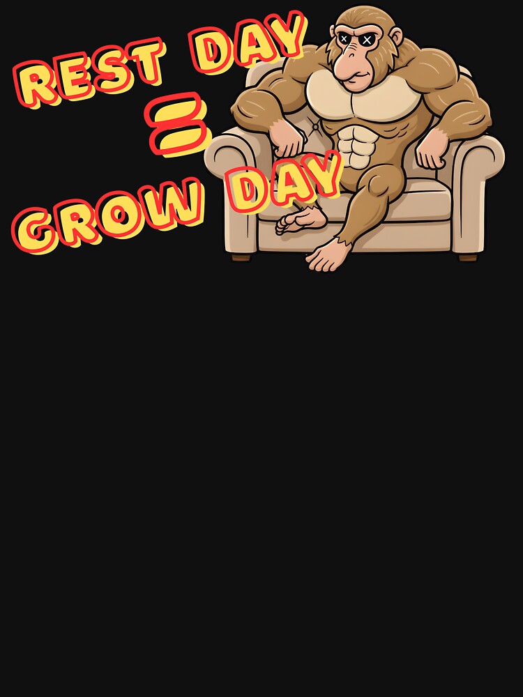 Rest Day Equals Grow Day – Funny Gym Recovery Beak Bros. Design by BeakBros