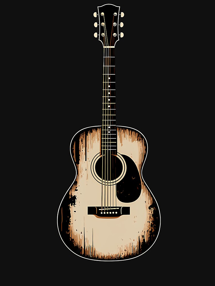 Acoustic Guitar Design For Men Women Kids Musical Themed by JamesCrArt