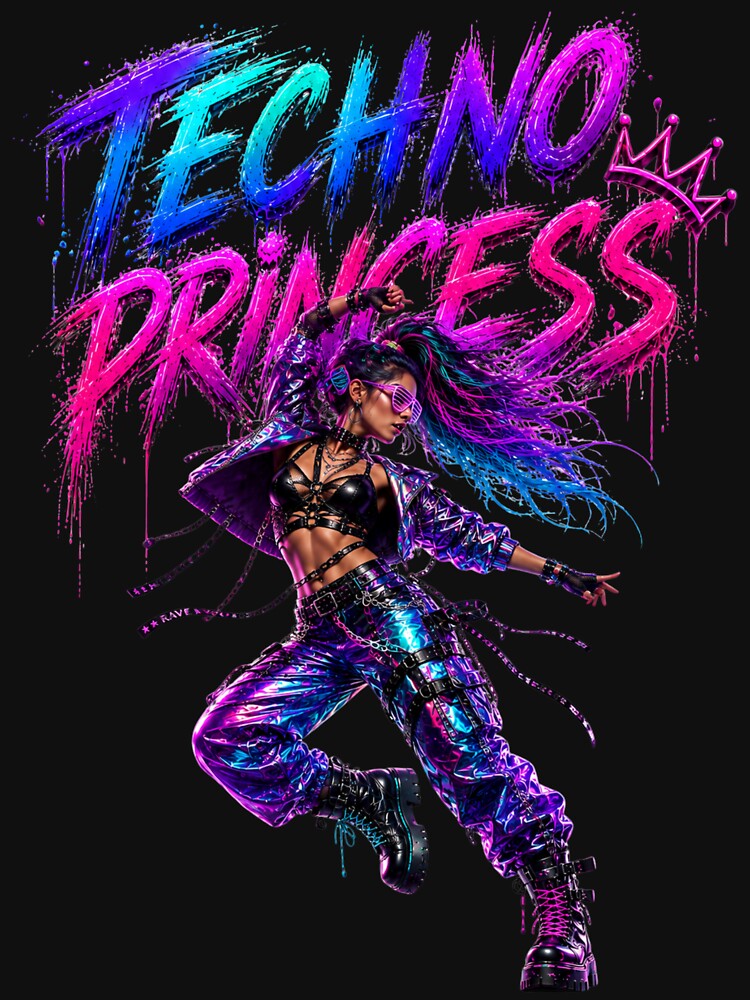 Techno princess rave music design by DAX4ART