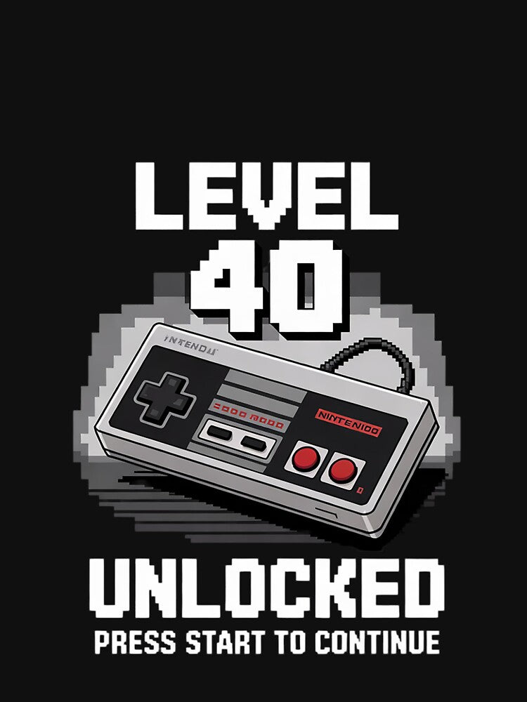 Level 40 Unlocked - 40 Years Old Gamer 40th Birthday by FadeOfThrone
