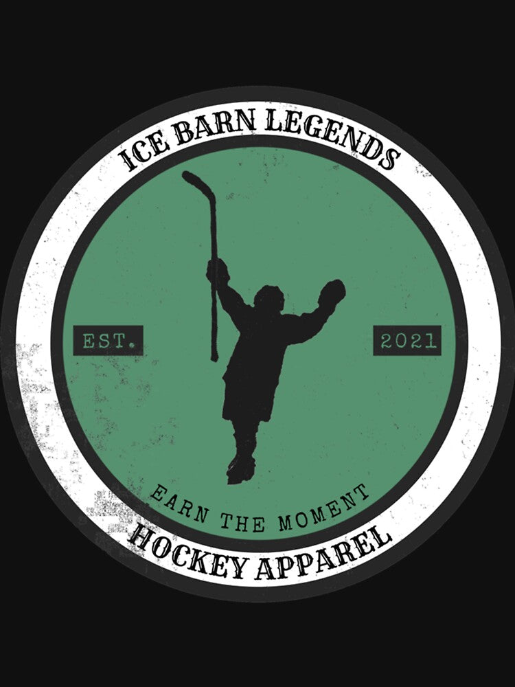 Earn The Moment Distressed Style Hockey Logo Tri-Blend T-Shirt by cohenashl6