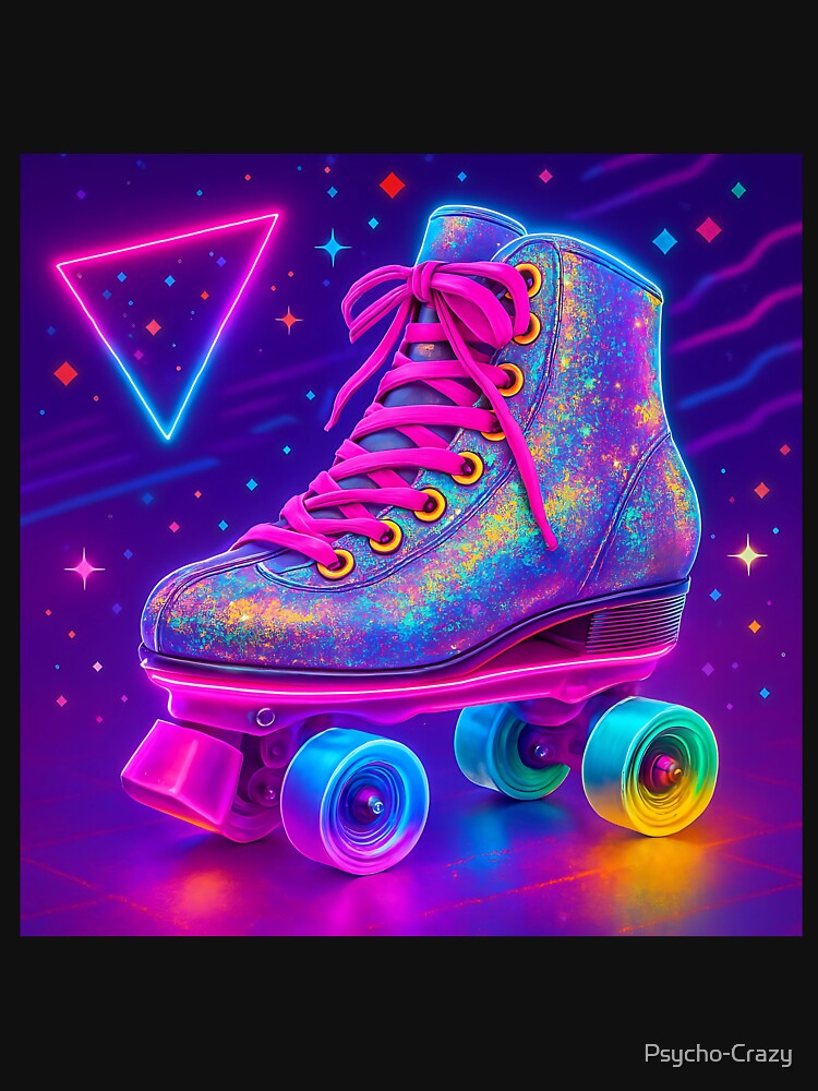 Retro Roller Disco Skates with Colorful Laces – Funky 70s Vibes by Psycho-Crazy