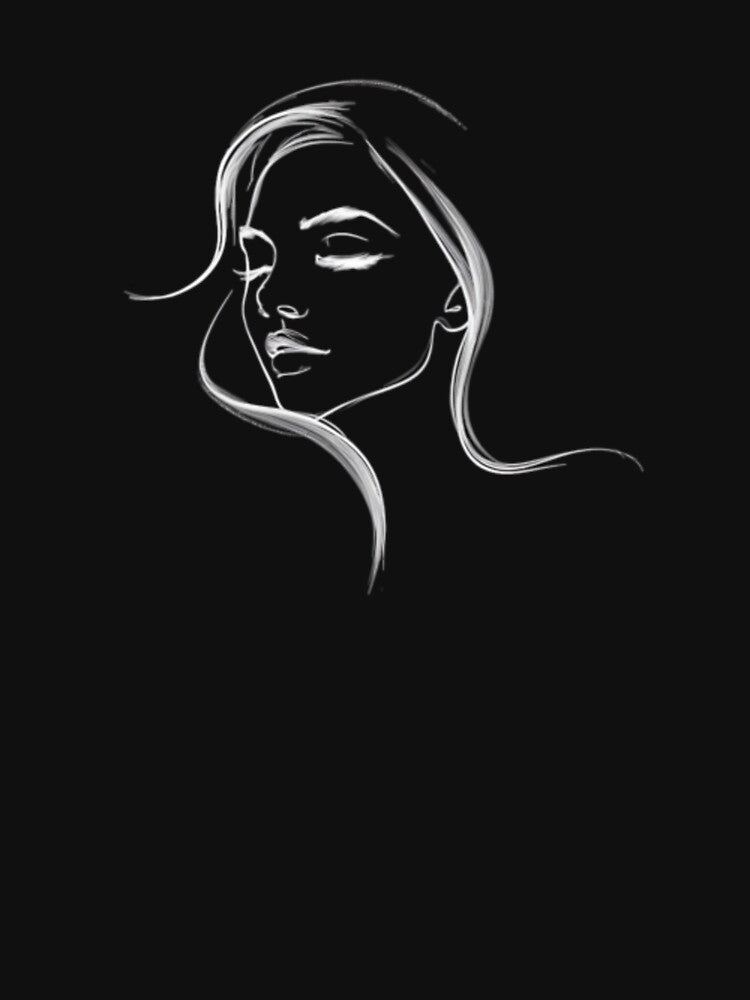 Minimalist Woman's Profile Sketch by MerchMasterPL