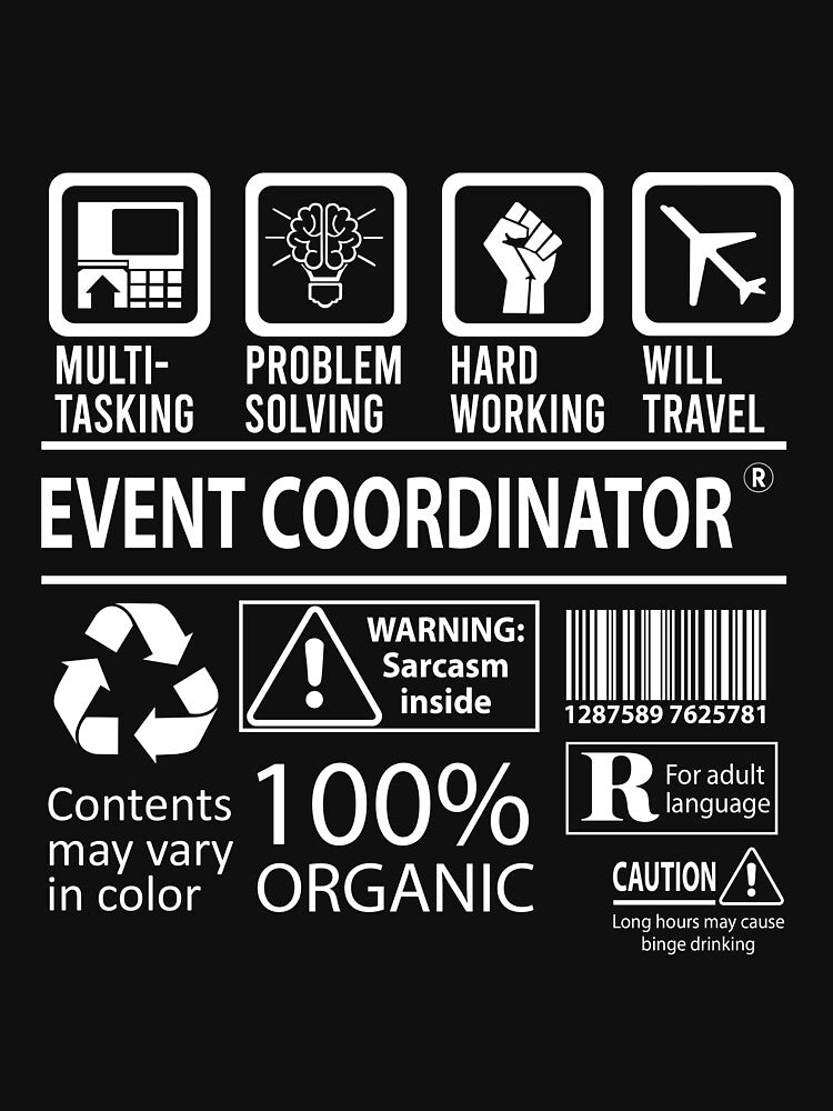 Event Coordinator T Shirt - MultiTasking Certified Job Gift Item Tee by oslandefren