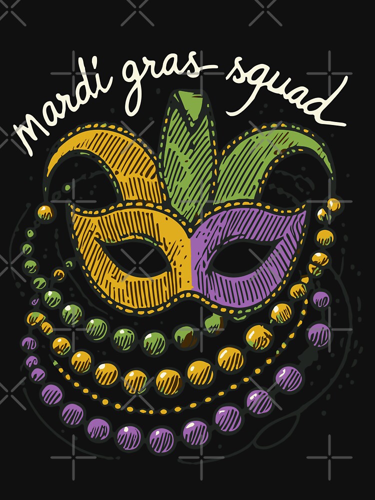 Mardi Gras Squad Mask Beads Celebration Vibes by LuminOrb