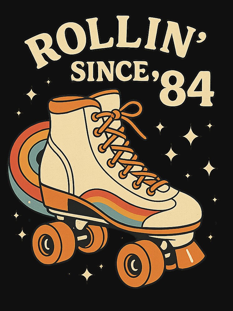 Retro Roller Skate T-Shirt – "Rollin' Since '84" Vintage 80s Aesthetic by KINDRO