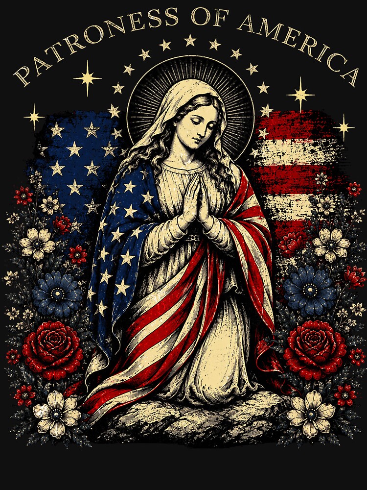 Patroness of The USA Blessed Virgin Mary Catholic Art by elongatedjazz