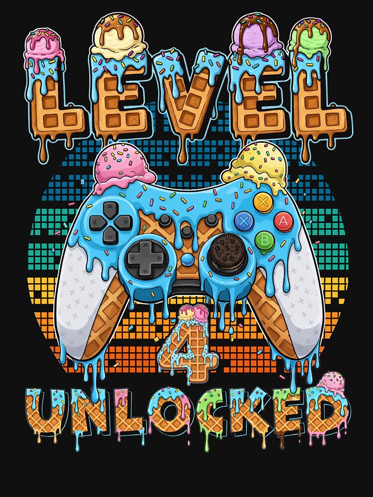 Level 4 Unlocked Gamer Birthday Tee by LashondaGreen89
