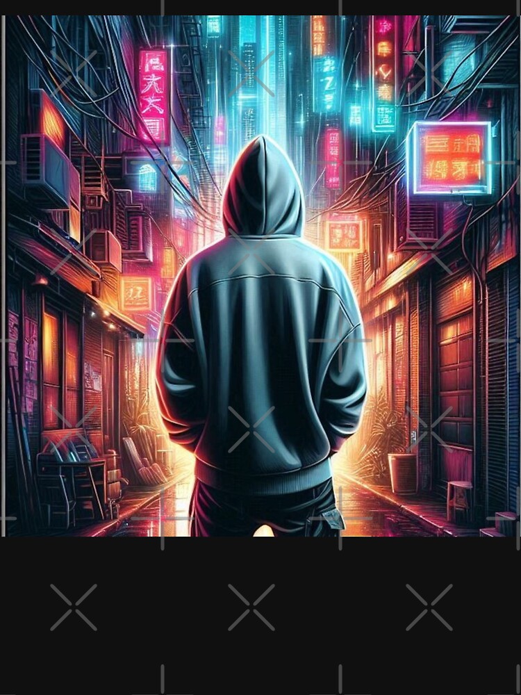 "Neon Urban Alley Hoodie Atmosphere" by ayushsri