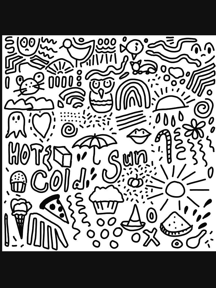 Black and White Hand Drawn Doodle Pattern Design by NancyMerkle