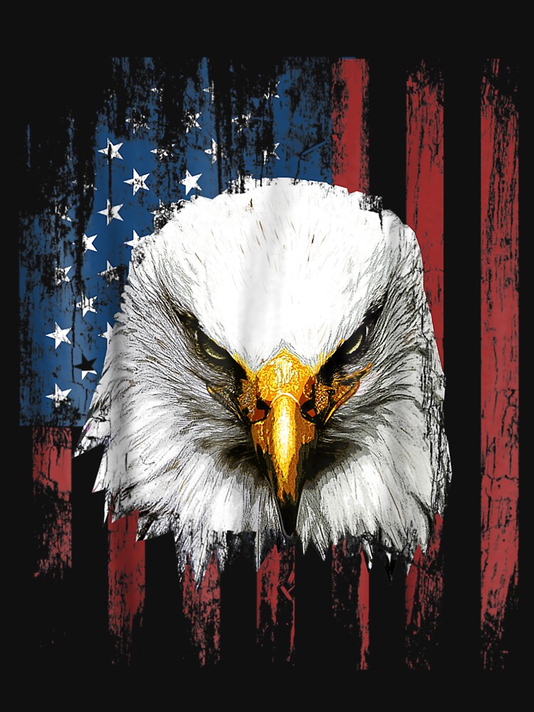 Bald Eagle American Flag 4th of July by DONWELCH
