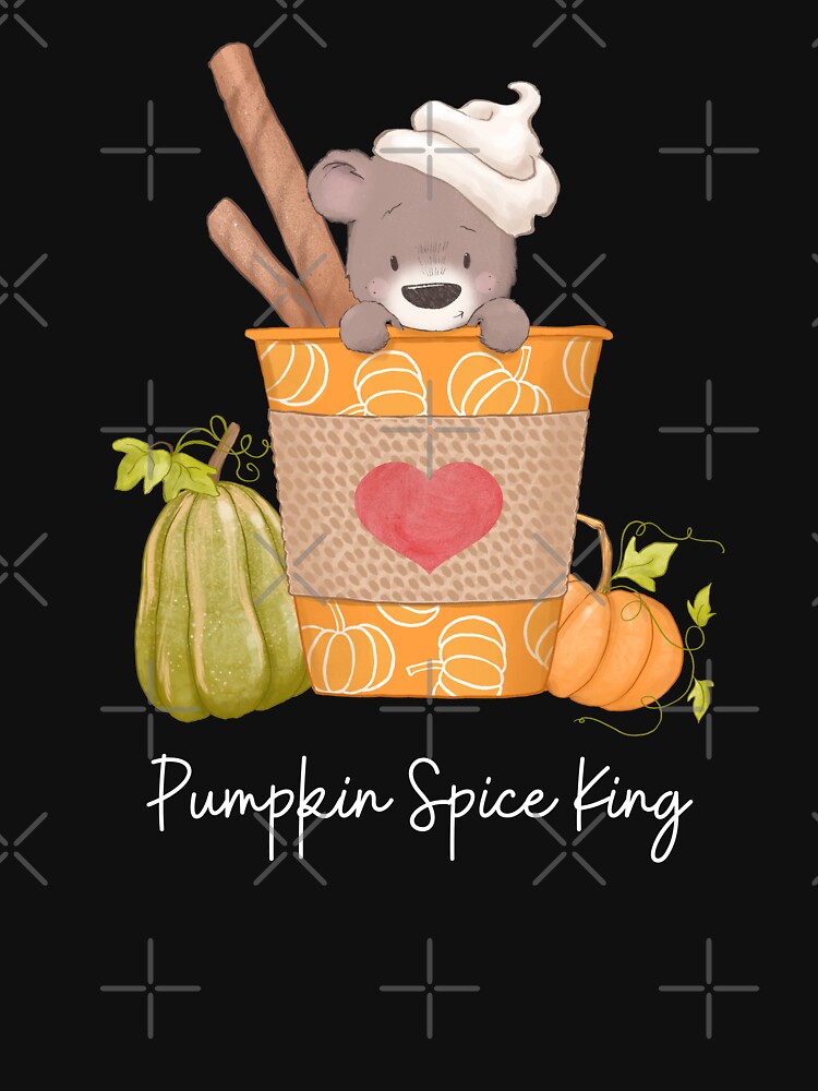 Pumpkin Spice King Brown Bear Design Cute Gift Idea by InkItStudio
