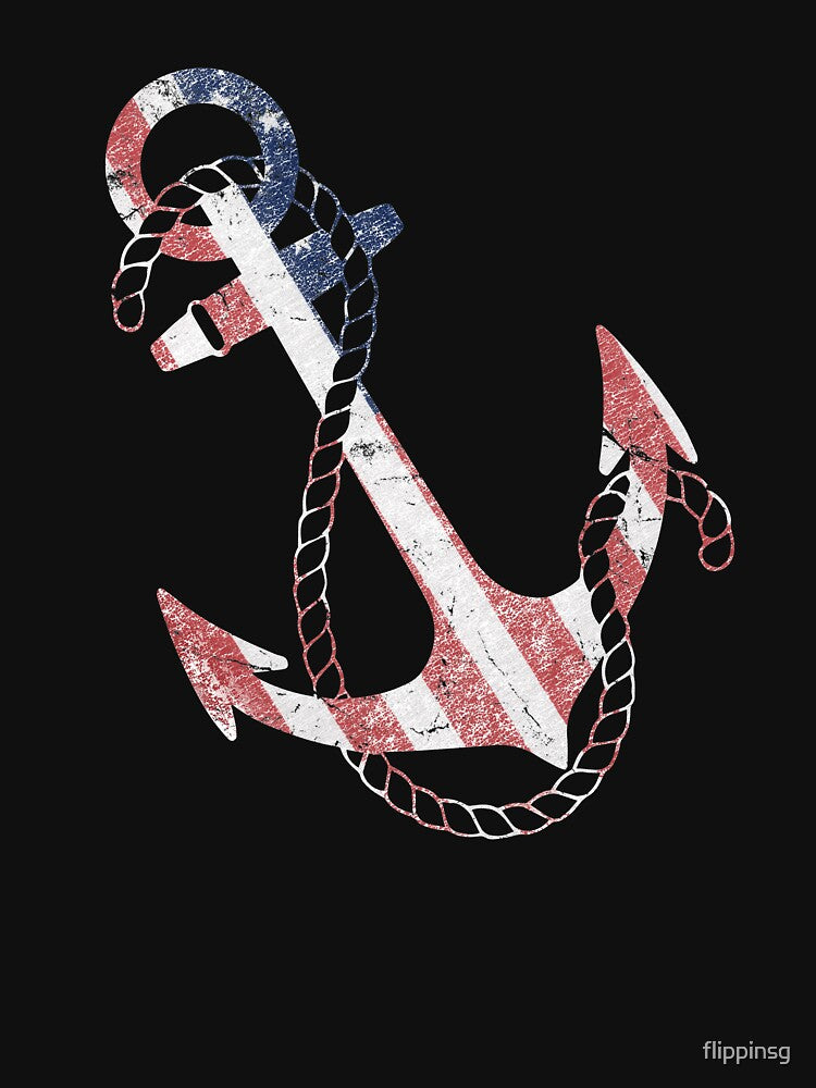 Patriotic American Flag Anchor by flippinsg