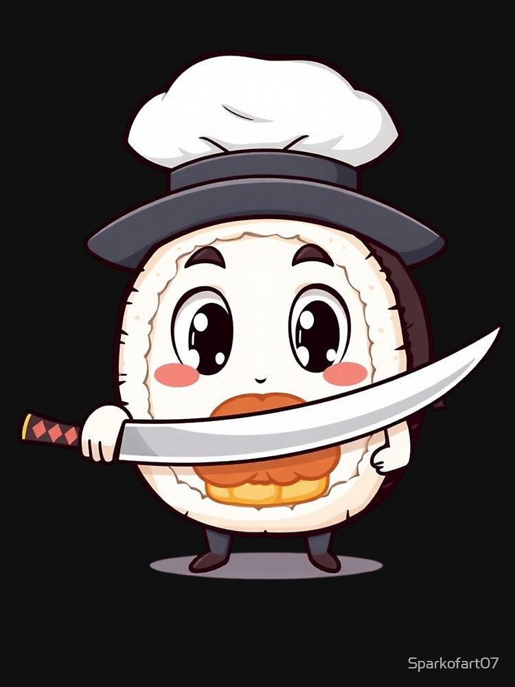 Kawaii Sushi Master T-Shirt – Japanese Anime Food by Sparkofart07