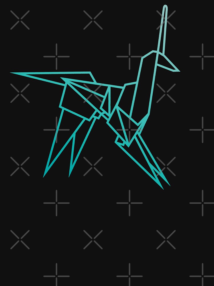 Blue Blade Runner Origami Unicorn by Harry Draws Straws