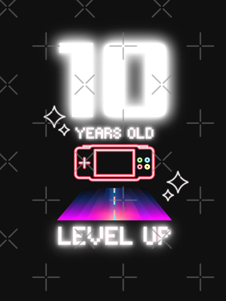TIME TO LEVEL UP : Funny Gift for Video Game Lover In The 10th Birthday by kongju