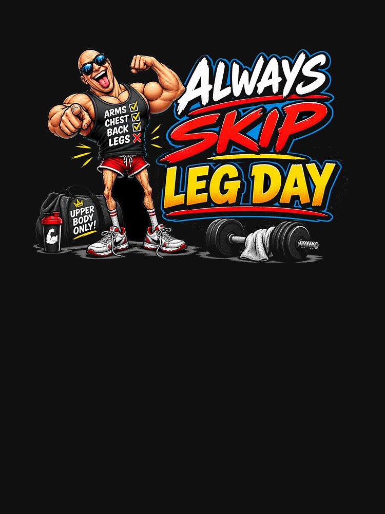 Always Skip Leg Day - Funny Gym Bro Workout Design by FunMugsAndMore