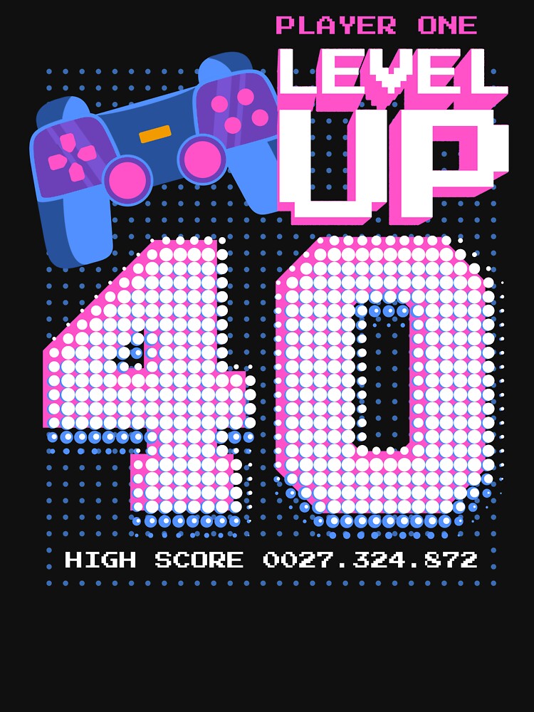Player One Level Up 40 by patternprint1