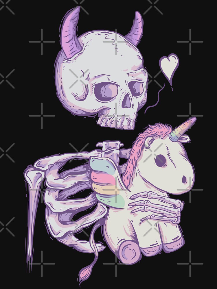 Cute skeleton with unicorn by Jess.a.creates