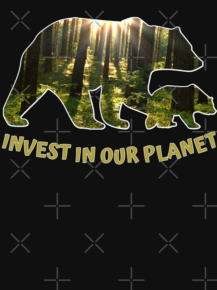 Earth Day 2023 Bear Family Forest Silhouette - Invest in Our Planet by ElLocoMus