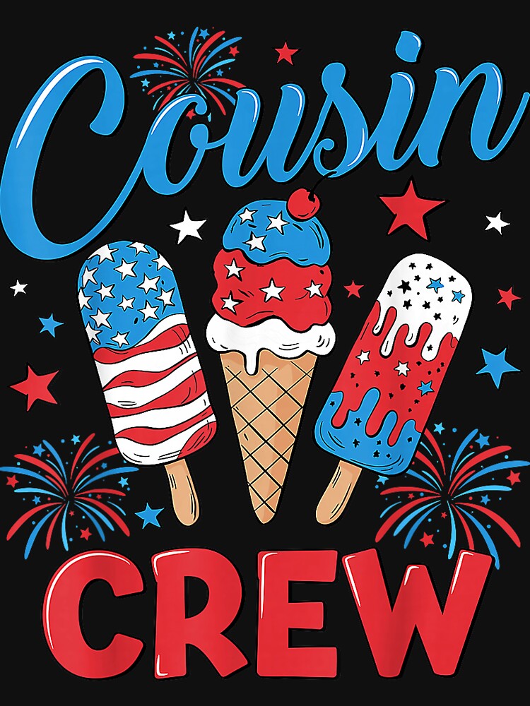 Cousin Crew 4th of July Patriotic Kids USA Family Matching by GreggRoss
