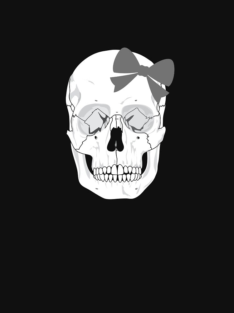 Skull with Ribbon Coquette Aesthetic | Pastel Goth Skeleton Line Art by MaicolLeal