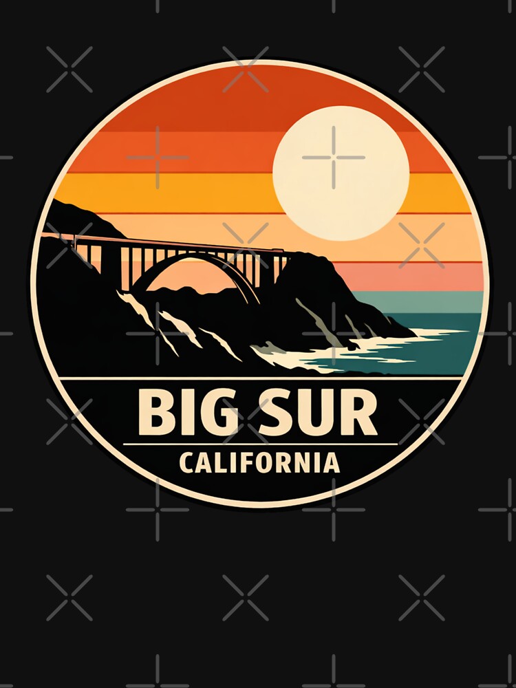 Big Sur California: Bixby Bridge Silhouette - Retro Warm Spectrum by CircinusStore