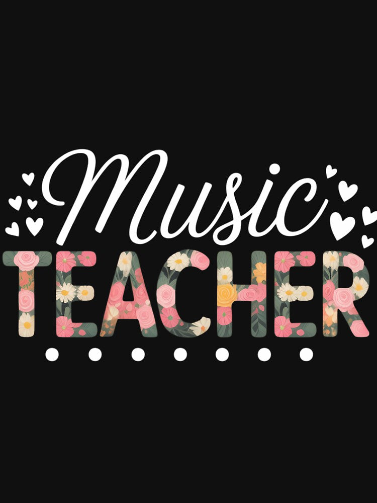 Back To School Music Teacher Cute Floral First Day Of School by Sunset4Bones