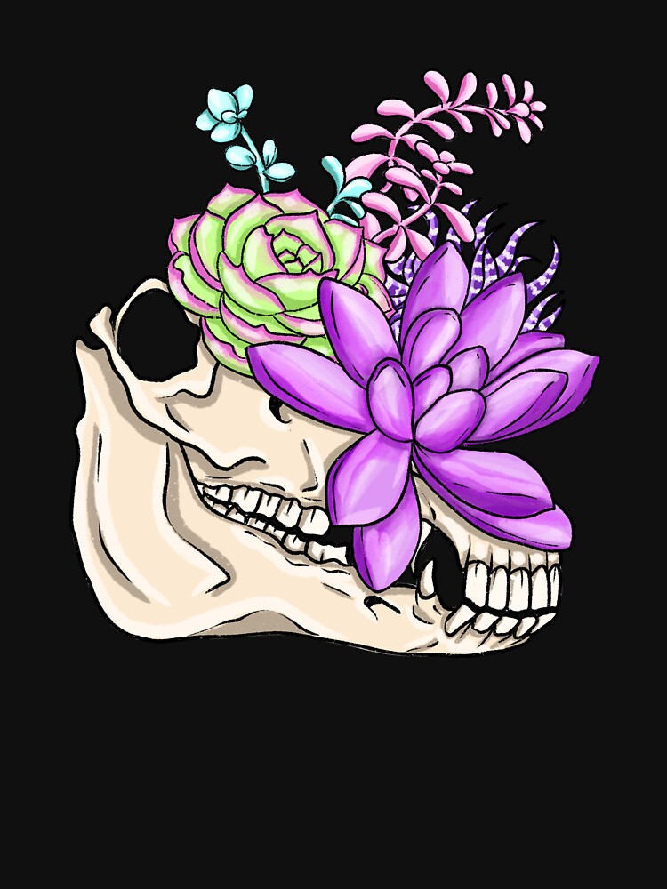 The Pastel Goth Unicorn Skull Succulents Cacti Vaporwave Aesthetic by Maryna Denysenko