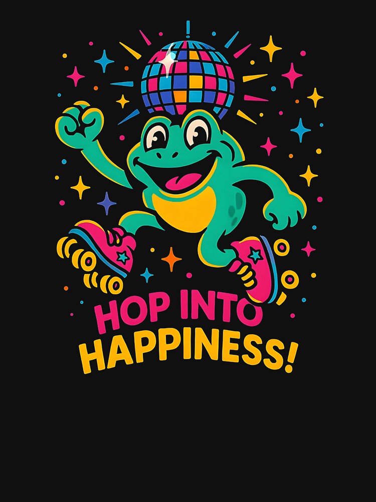 Hop Into Happiness – Retro Roller Skating Frog Disco Vibes by JaroPrints