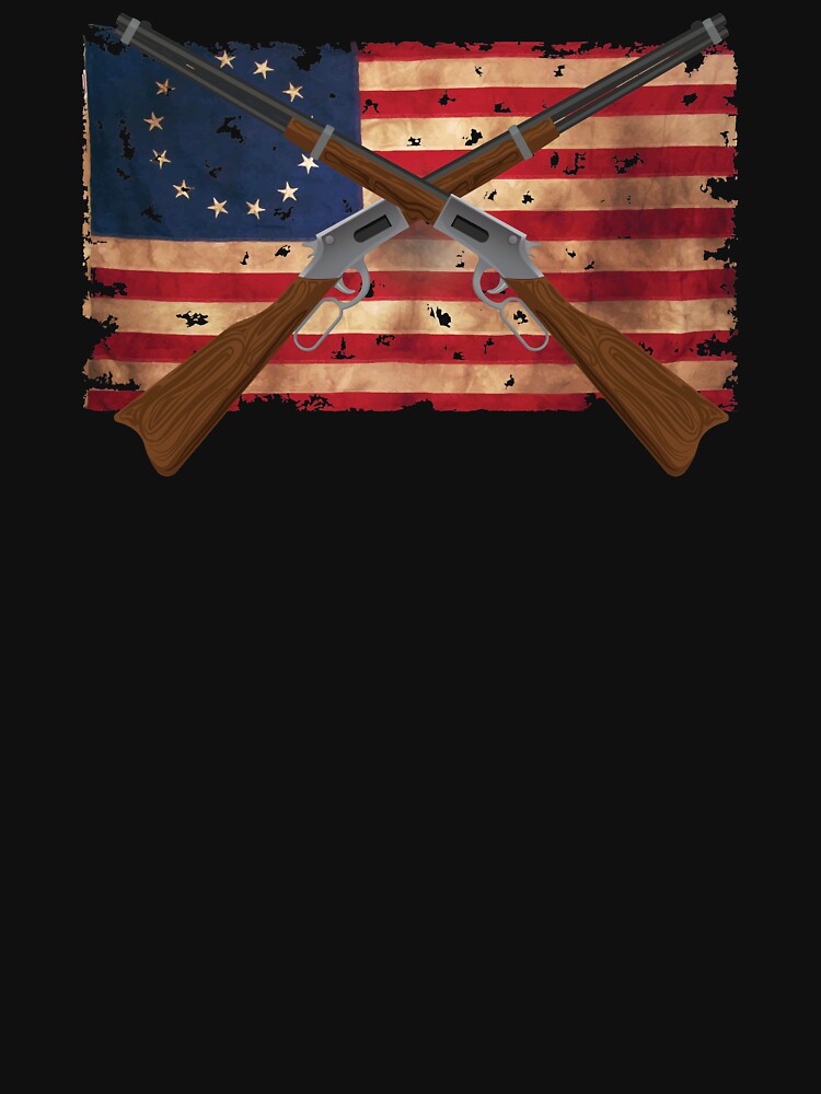 Crossed Rifles Over American Flag Patriotic design by jakehughes2015