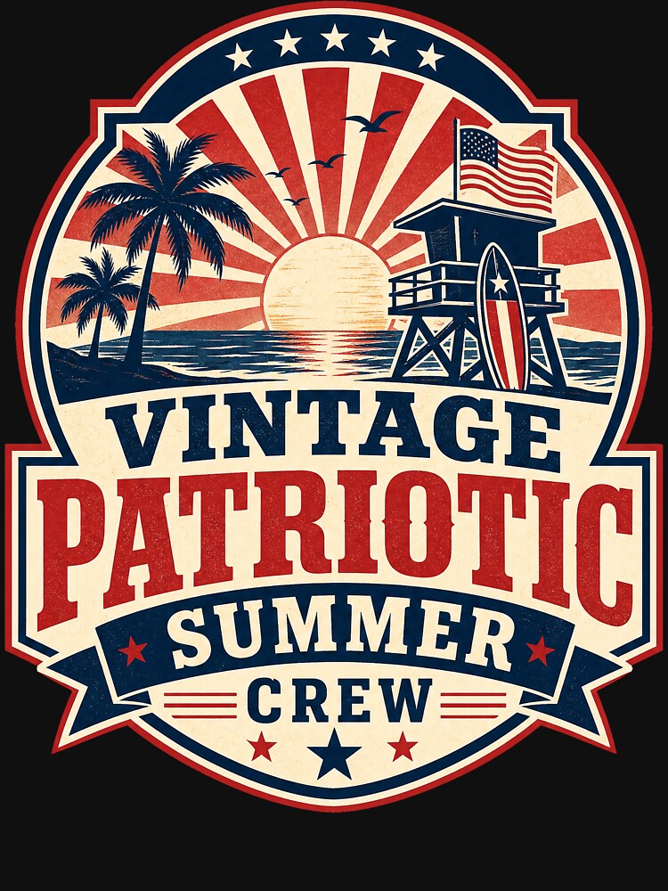 Vintage Patriotic Summer Crew by PatysArt