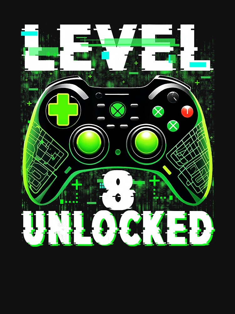 Level 8 Unlocked Gamer Birthday Funny Gaming by FGTV2021