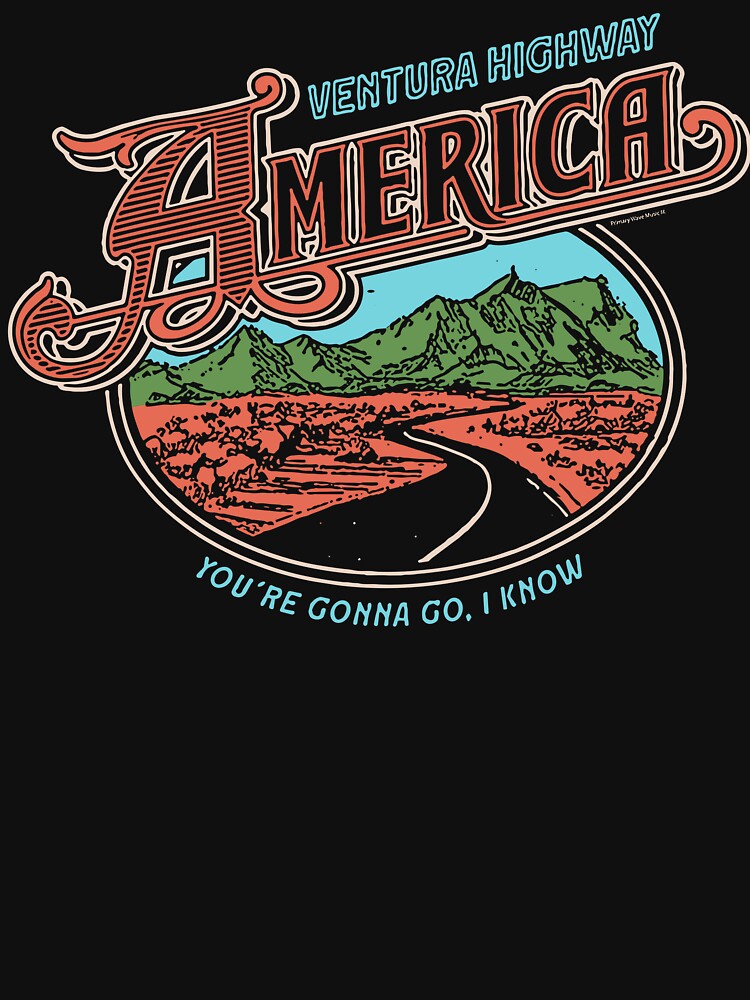 America The Band Ventura Highway Vintage 70s Folk Rock Band by Glow-Paw-Studio