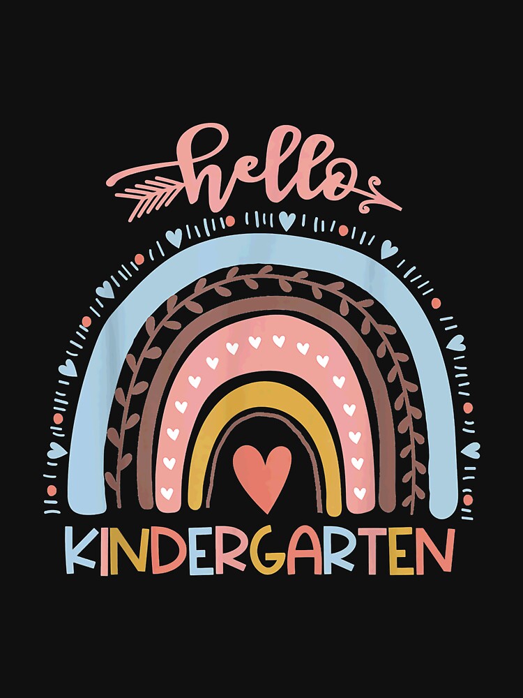 Hello Kindergarten Teacher Rainbow First Day School by JadenEdmond