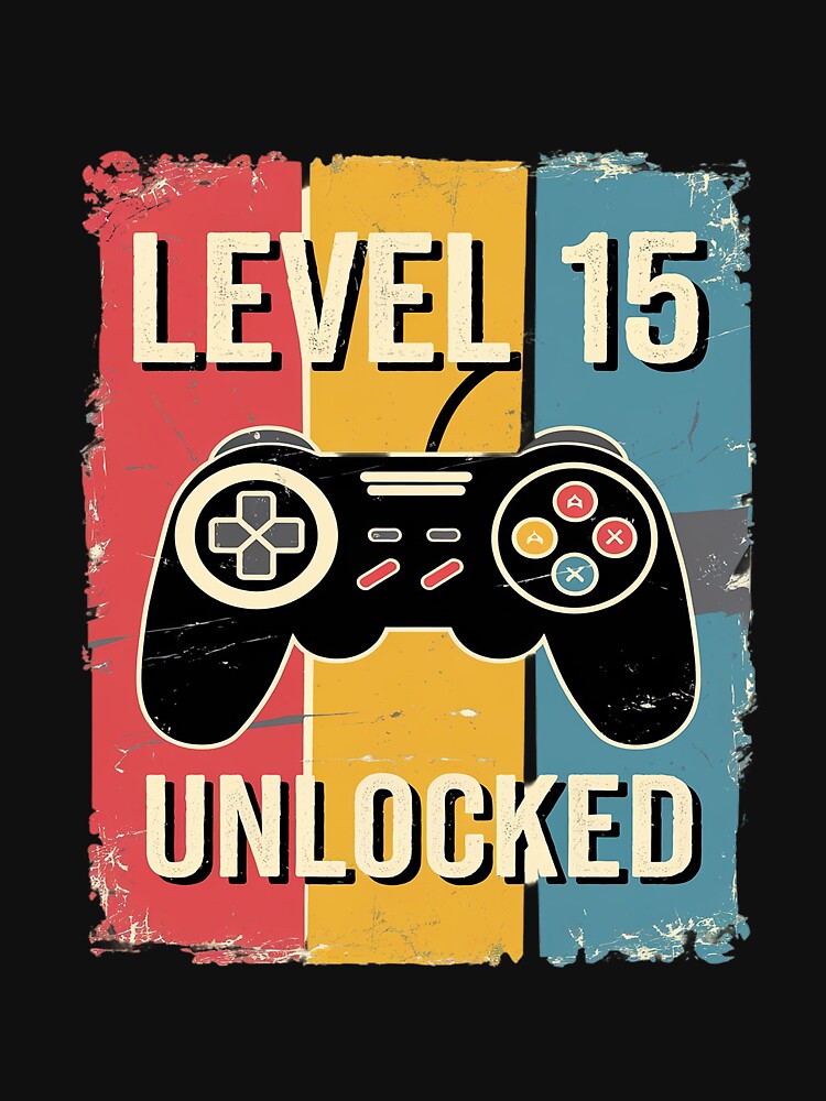 Level 15 Unlocked Him Video Gamer 15th Birthday by MythWoot