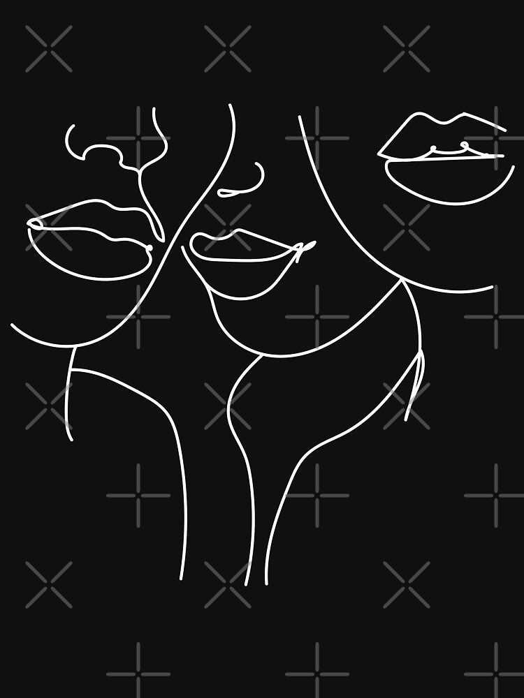 Abstract Lips Sketch in Lines by Valeria-Art