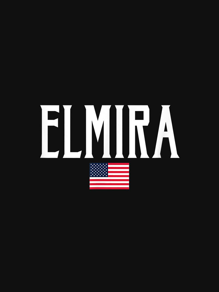 Elmira Ny American Flag Vintage White Text by 77tara